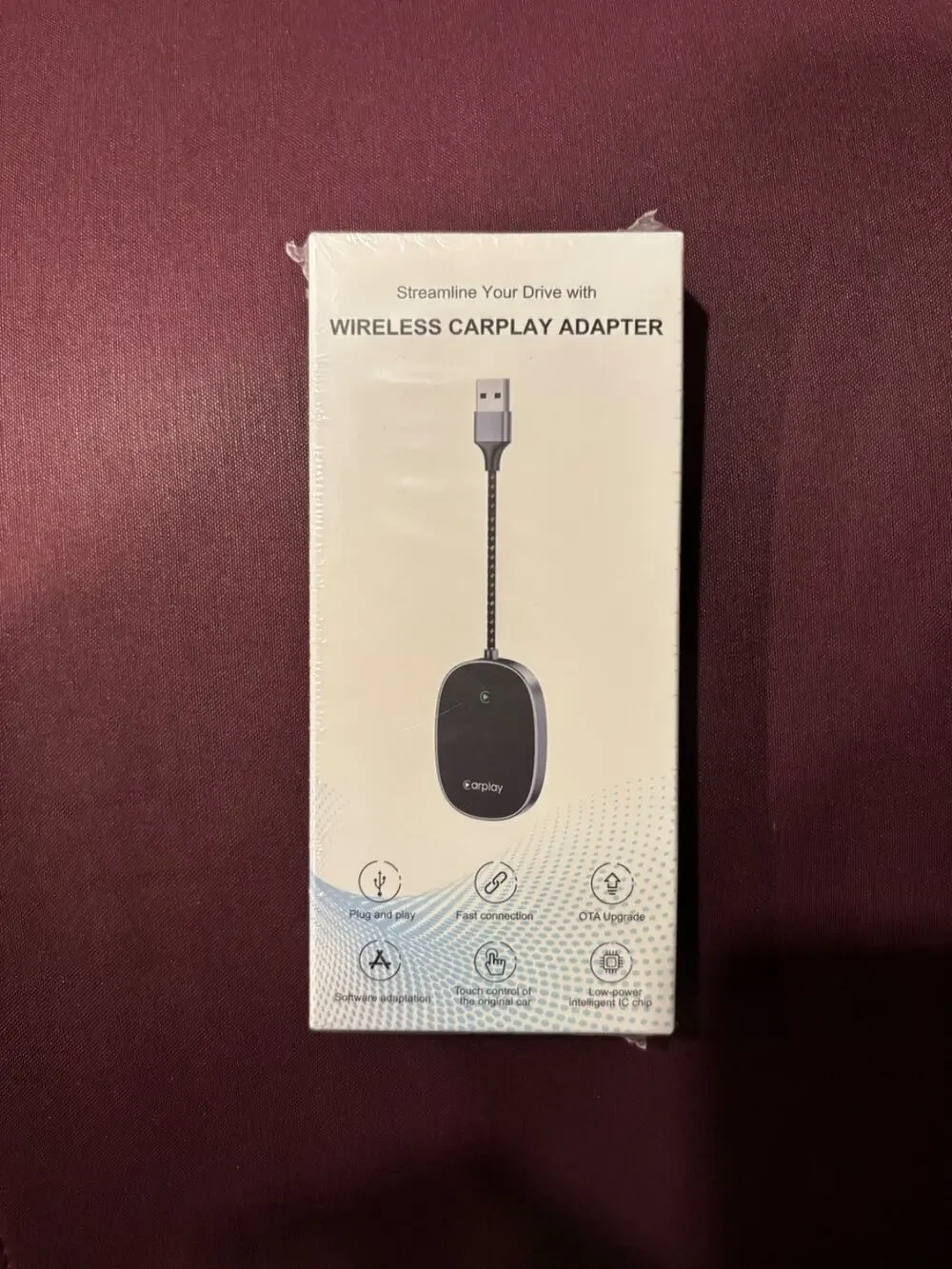 Wireless CarPlay Adapter for iPhone, Converts Wired to Wireless CarPlay Dongle